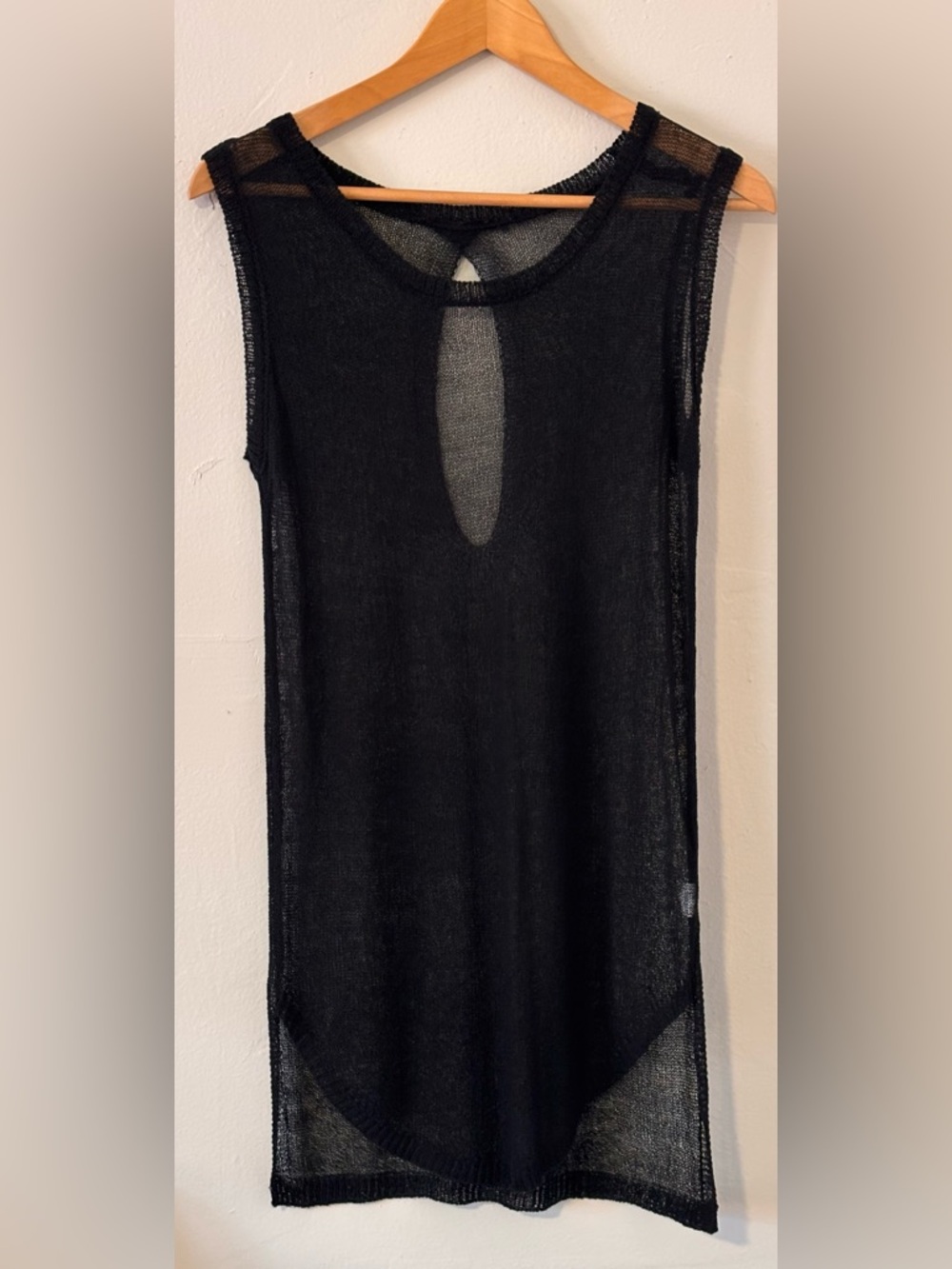 🌸 Black Fishnet Beach Cover Shirt Dress Bikini Cover-up Top